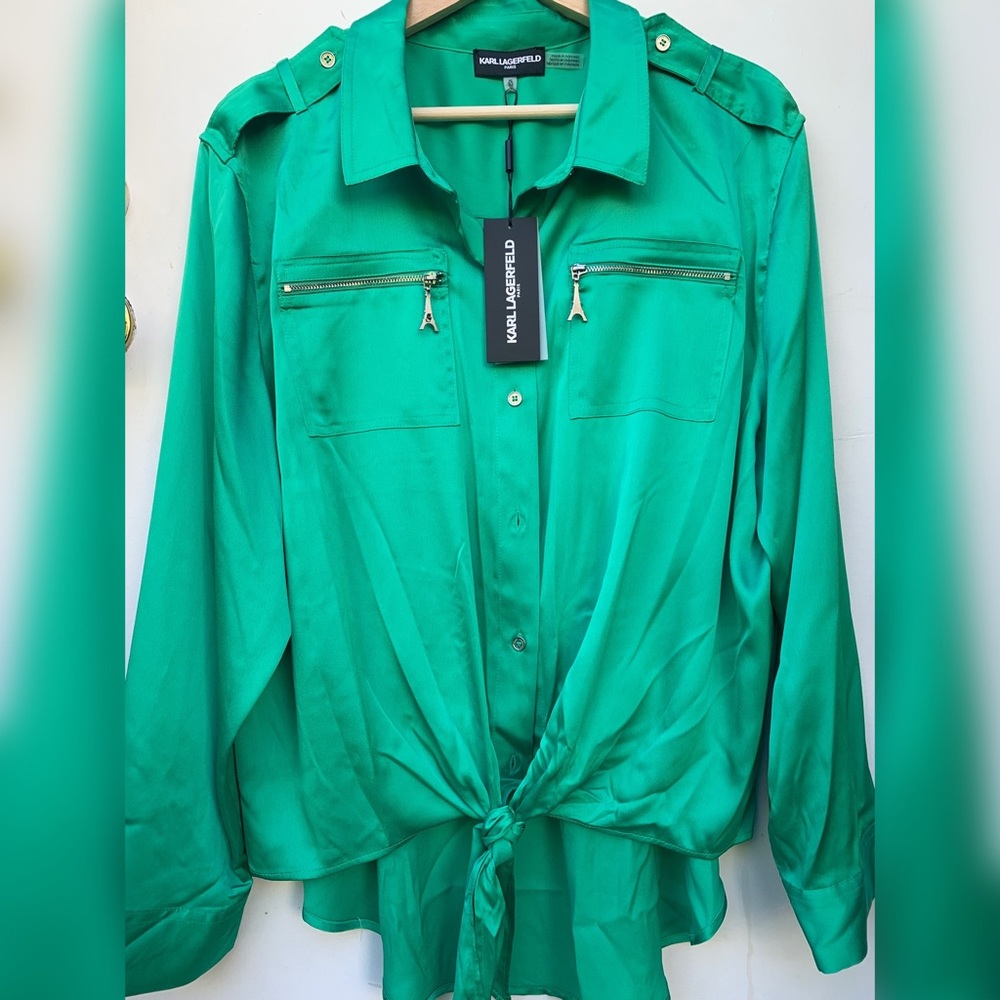 Karl Lagerfeld Green Dress Shirt